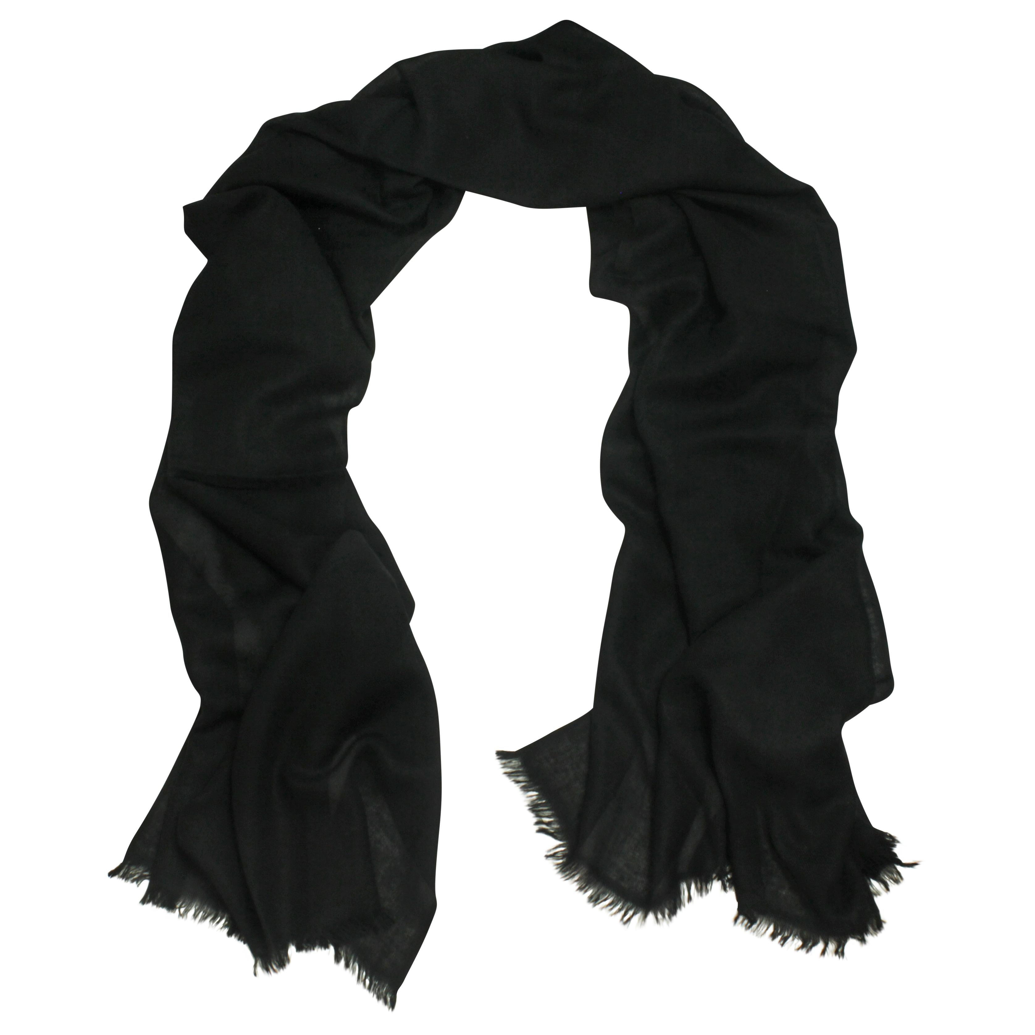 Cressida | Pure Cashmere Pashmina-Black-Cornelia James