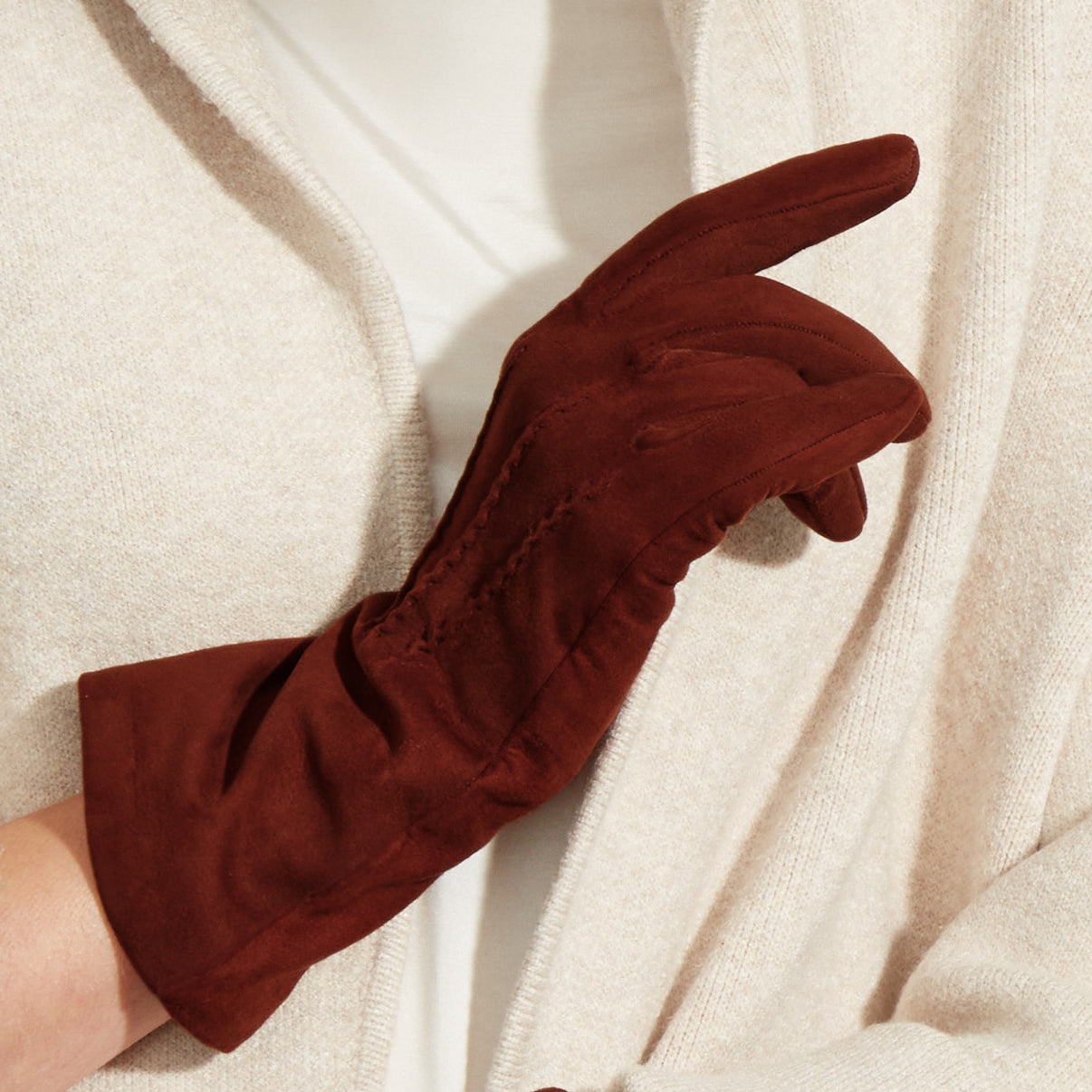 Eloise | 羊绒内衬麂皮手套