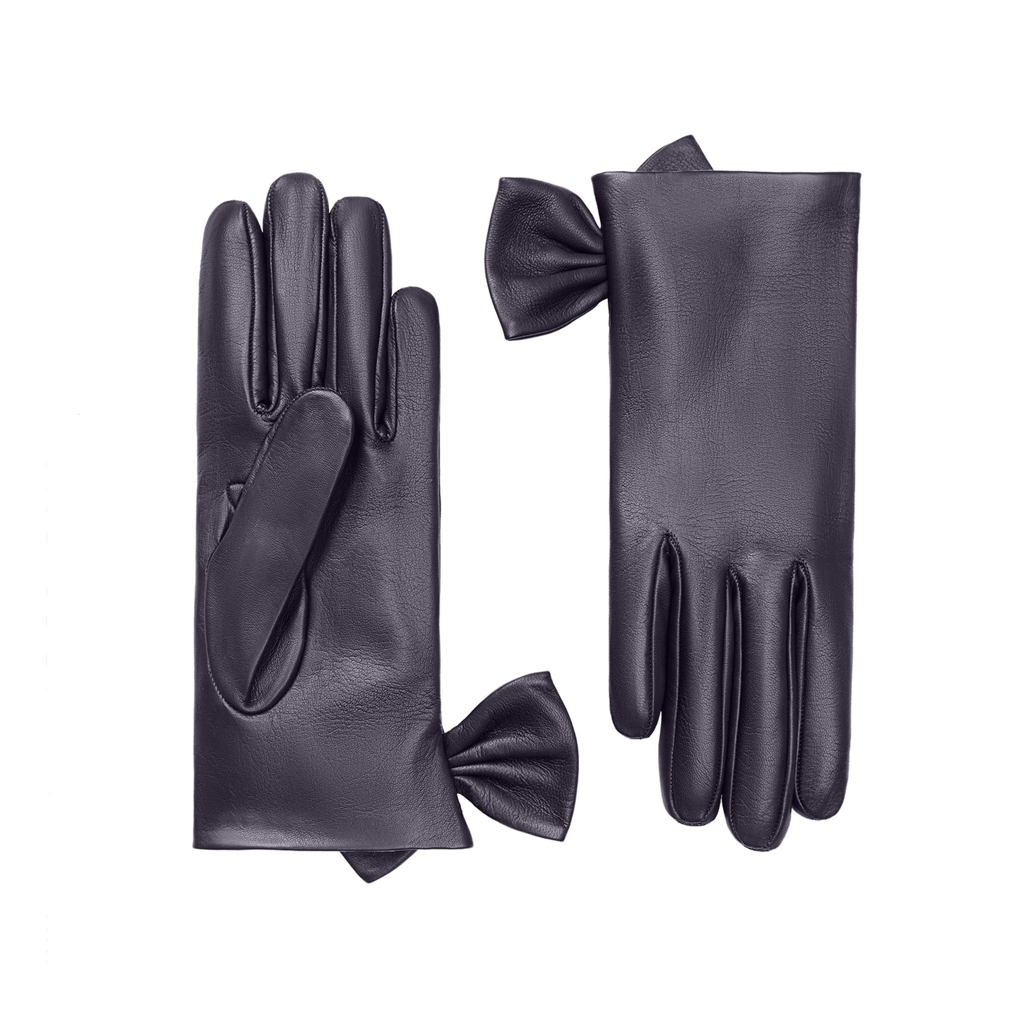 Bow fashion gloves leather