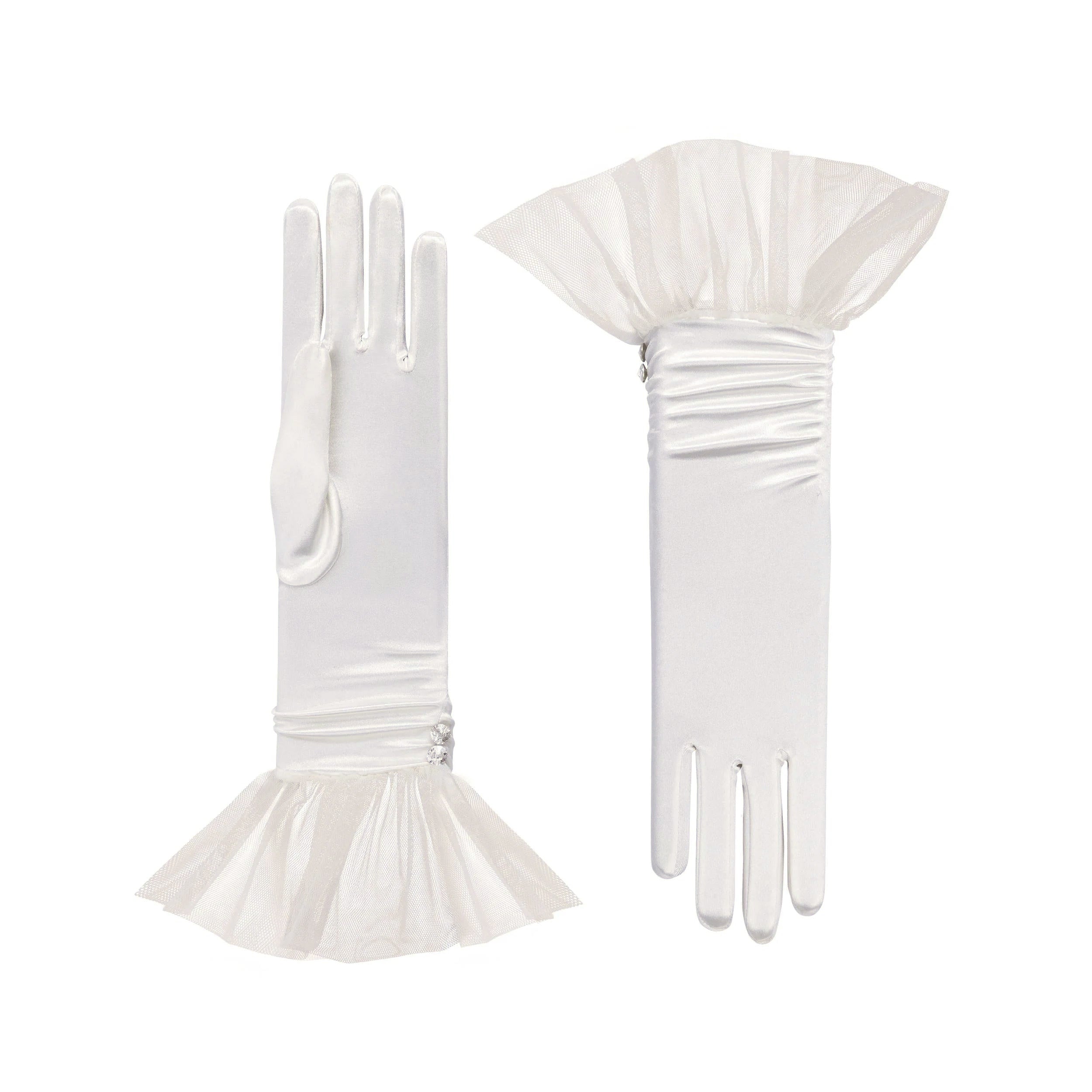 Melody | Satin Glove with Ballerina Tulle Cuff